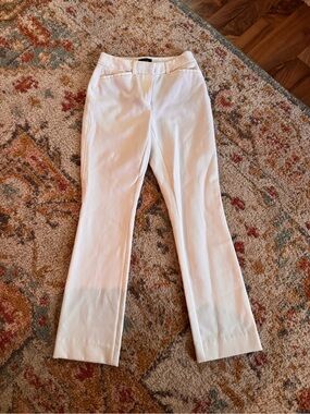White House Black Market Cream Boot-Cut Dress Pants